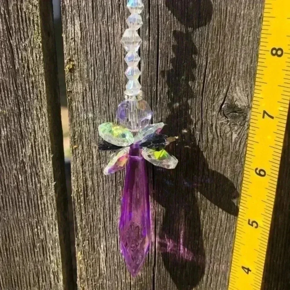 Gorgeous Huge Purple K9 Crystals Suncatcher NWT
